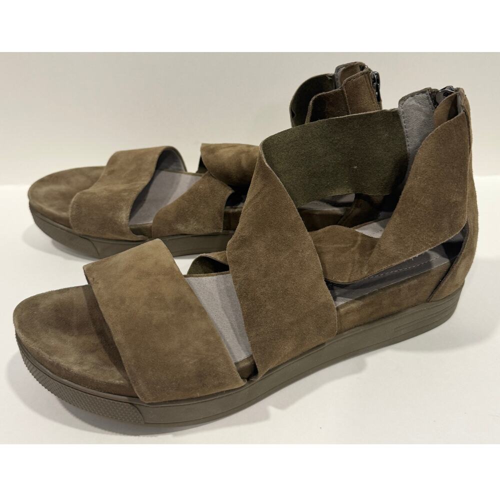 EILEEN FISHER Sport Suede Sneaker Sandal Platform Strappy Zipper Size 9